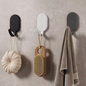 Cangkuk Melekit, Pelekat Kuat, Tanpa Tebuk, Lancar, Cangkuk Ke Dinding, Sesuai untuk Dapur dan Bilik Mandi, Penyangkut Cangkuk, Diperbuat daripada Keluli Tahan Karat Supplies gantung  tisu  peti  magnet stopper  hook