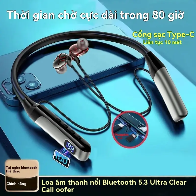 Tai nghe bluetooth tai nghe không dây H6 với tai nghe khử tiếng ồn mic