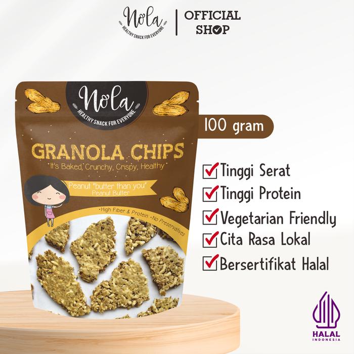 Gambar Nola Granola Chips Peanut Butter 100 Gram dari VERLINOLA Kota Administrasi Jakarta Selatan Tokopedia