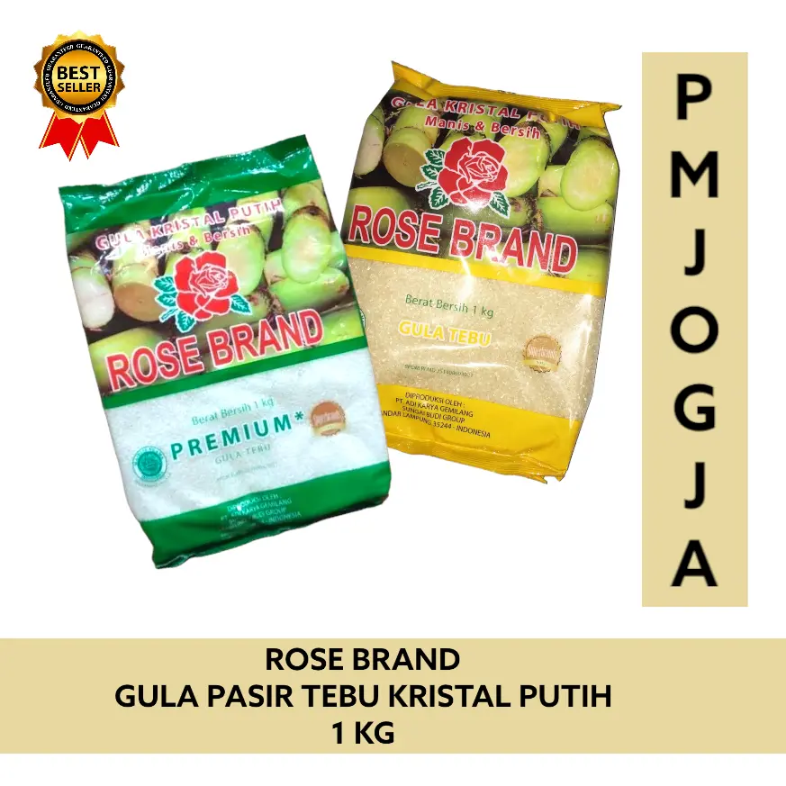 Rose Brand - Gula Pasir Tebu 1 kg Premium / Gula Pasir Kuning / Gula Pasir Hijau