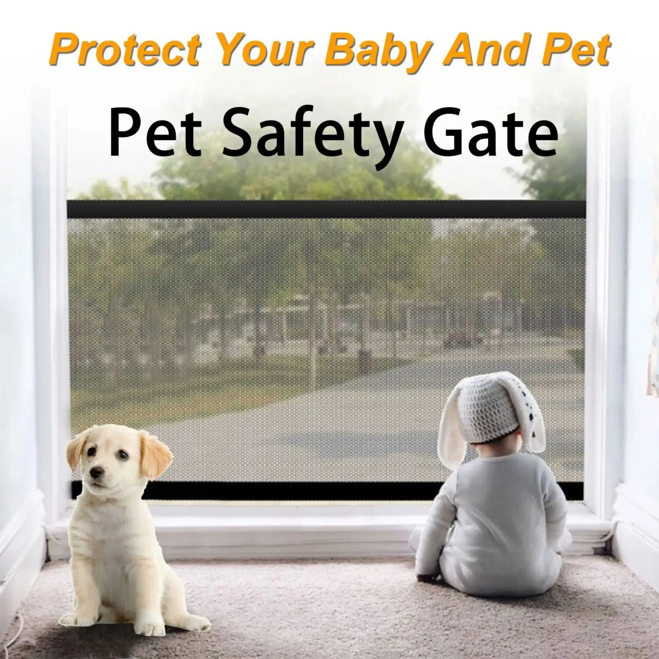 Pet Barrier Fences Portable Folding Breathable Mesh Dog Gate Pet Separation Guard Isolated Fence Dogs Child Baby Safety Fence