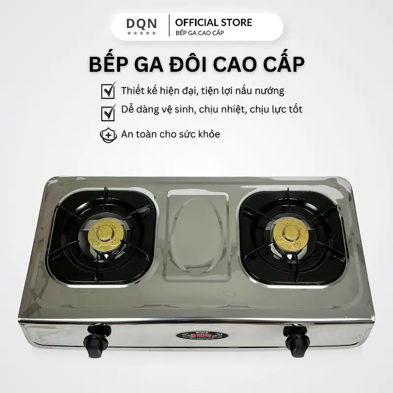 Bếp ga đôi FAPEZ inox 430 siêu bền, tiết kiệm ga, Kính Cường Lực Cao Cấp -Bảo hành 12 tháng 0