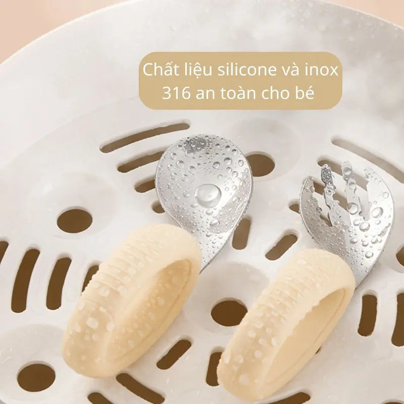 Set Thìa Tập Xúc Cong An Toàn Cho Bé, Đầu Thìa Dĩa Cong, Tay Cầm Silicone Cao Cấp, Dùng Được Trong Máy Rửa Bát 7