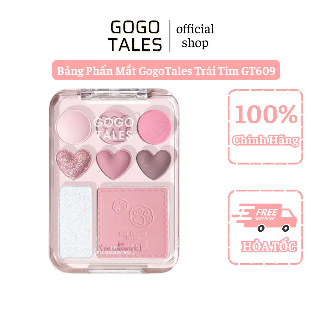 [NEW] Bảng Phấn Mắt GogoTales Trái Tim CAT THEME SERIES GT609 Nhũ Lì HOT Douyin GOGOTALESVN Trang Điểm Nữ Eyeshadow