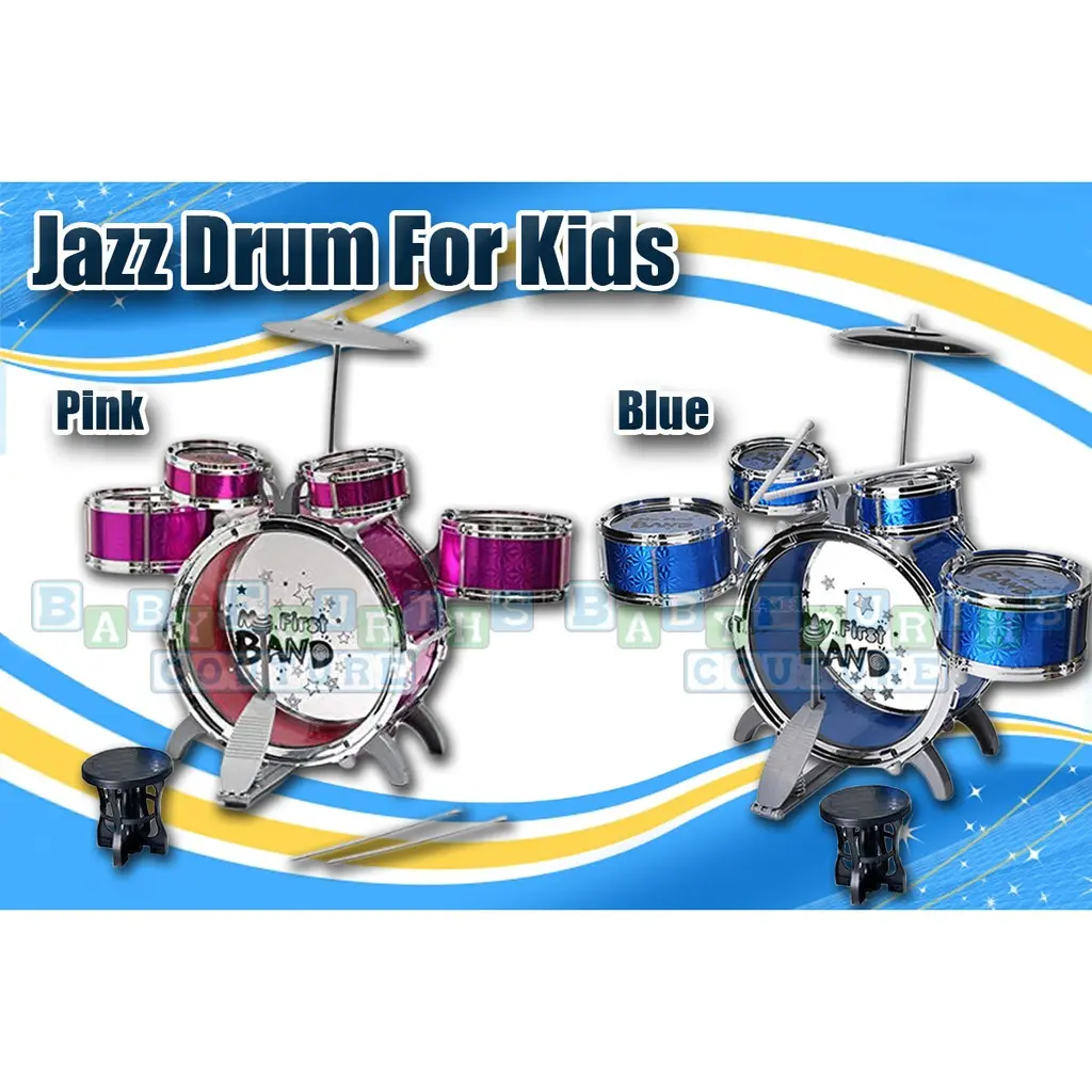 Toy Store - My First Band Kids 10 Pcs Jazz Drum Set With Chair
