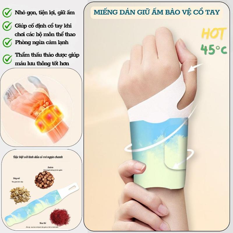 Combo 10 Miếng dán giữ nhiệt cổ tay Ngải Cứu. giữ ấm giúp máu lưu thông hỗ trợ vận động ngoài trời, đạp xe, đi du lịch miếng dán Nữ