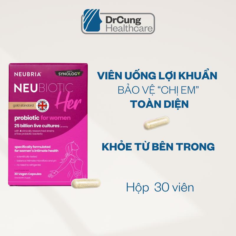 TikTokTet ID CHÍNH - MEN VI SINH BỔ SUNG LỢI KHUẨN NEUBRIA NEUBIOTIC HER GIÚP CHĂM SÓC SỨC KHỎE CHO PHỤ NỮ HỘP 30 VIÊN -