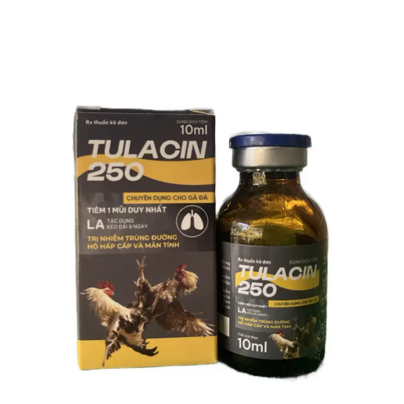 TULACIN chai 10ml dành cho gà bị hô hấp - sổ mũi - tị huyết trùng ,…. Chỉ 1 liều là được 0