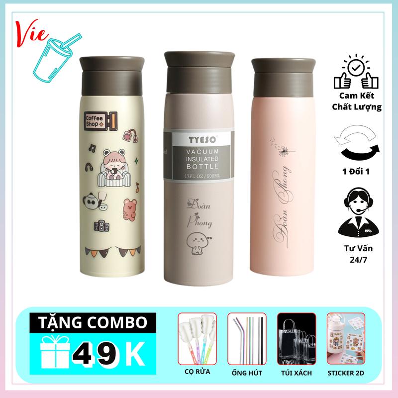 Ly Giữ Nhiệt VieCup - Bình Giữ Nhiệt Tyeso Favour 500ml Inox 304 - Khắc Tên Theo Yêu Cầu Và Quà Tặng