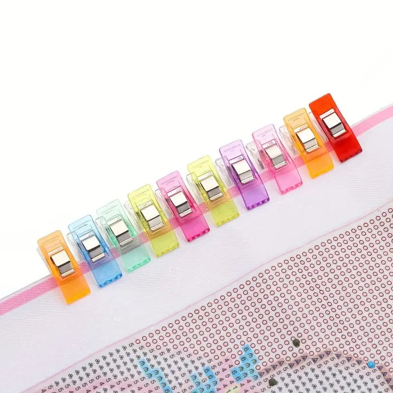 Random Color Rhinestones Painting Clips (8 Counts), Keep Painting Canvas Steady Needlework Blinder Clips, DIY Craft Sewing Accessories 4