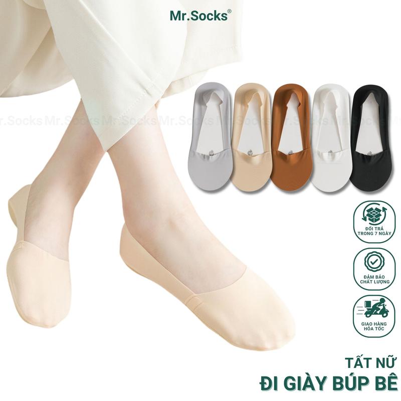  Tất lười nữ đi giày búp bê Mr.Socks chất liệu sợi cotton mềm mát có đệm cao su chống tuột gót - TATLUA-UYE-7002-1DOI 