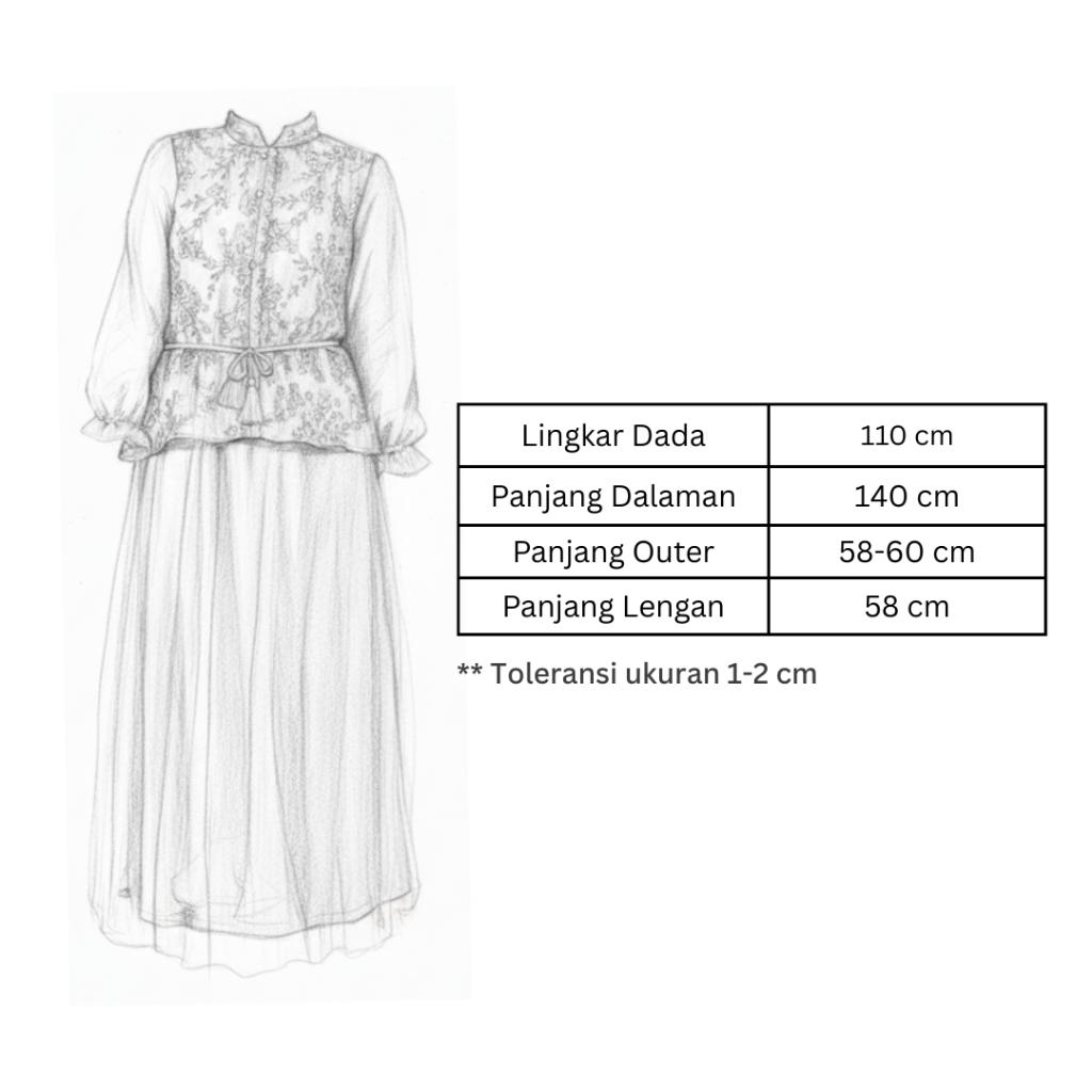 CLOTIVA - Melly Dress Brokat Mewah bahan tille & Organza | Dres Lebaran | Dres Kondangan