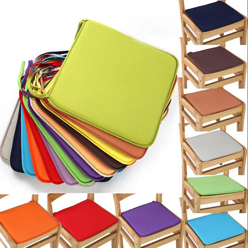 Đệm Ghế Ăn Trong Nhà Sân Vườn Ghế Văn Phòng, Đệm Ghế Xốp Vuông Buộc Dây, 1 Cái