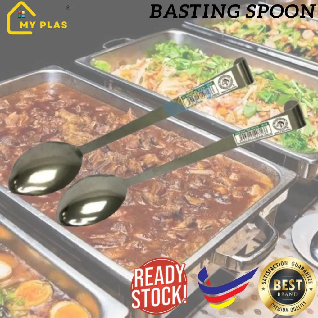 HORSE BRAND Basting Spoon 30cm&34cm / Senduk Steel / Senduk LAUK / Senduk Buffet / Serving Spoon / 1pcs