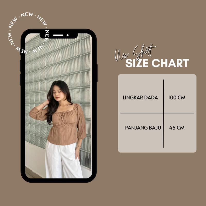 Product Introduction of Baju Blouse Pita Wanita Atasan Lengan Panjang Lady Crush Crinkle Anti Lecek Korean Style Kekinian Terbaru Ootd Farah Top by Clashe 0