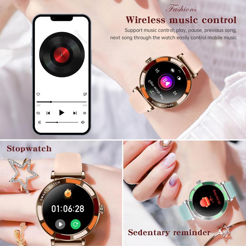 Fashion Smart Watch For Women, 1.27" HD Full Touch Screen, Compatible For iPhone/Android Phones, With Answer & Make Calls, Message Push, 100+ Sports Modes, Pedometer, Outdoor Fitness Multifunctional Smartwatch 7