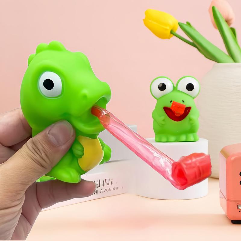  【4 cái một bộ Đồ Chơi Nhử Ếch Khủng Long Ếch Thiết Kế Tongue Out Sáng Tạo Và Vui Nhộn Thích Hợp Để Giảm Căng Thẳng Lý Tưởng Cho Trẻ Em 