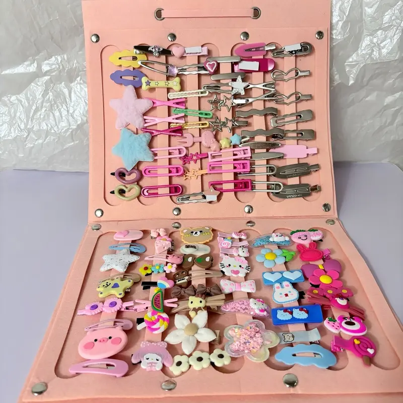 Set 100 Chiếc Kẹp Tóc Mẫu Mã Đa Dạng Kèm Tấm Bảng Để Kẹp Phù Hợp Làm Quà Tặng Cho Người Yêu, Bạn Thân, Em Gái 3