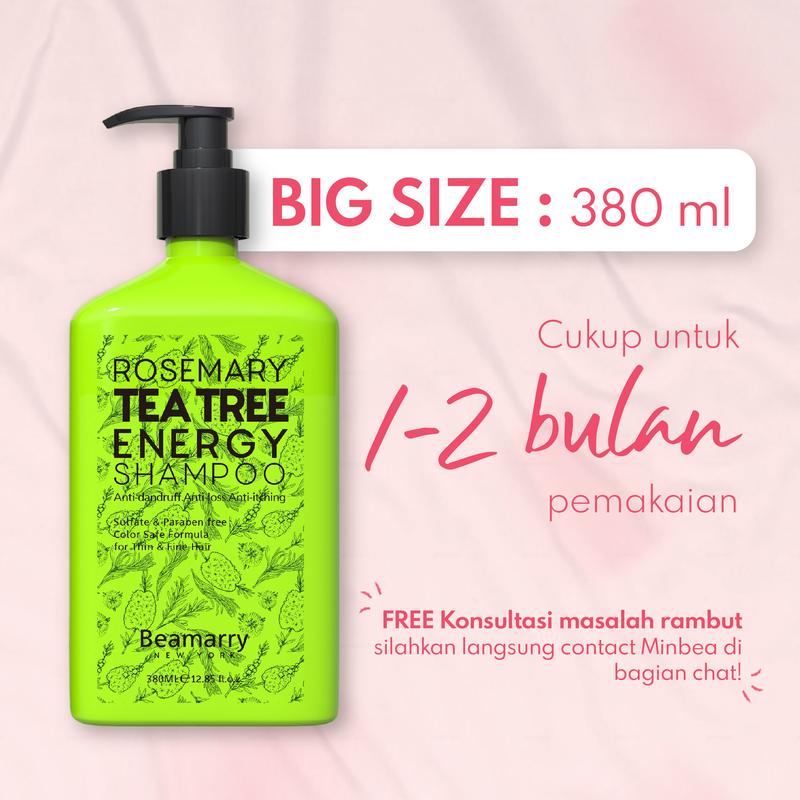 Beamarry Hair Care | Shampoo Rosemary KERATIN TEA-TREE 380ml | Anti Hair Fall, Anti Oily. 6