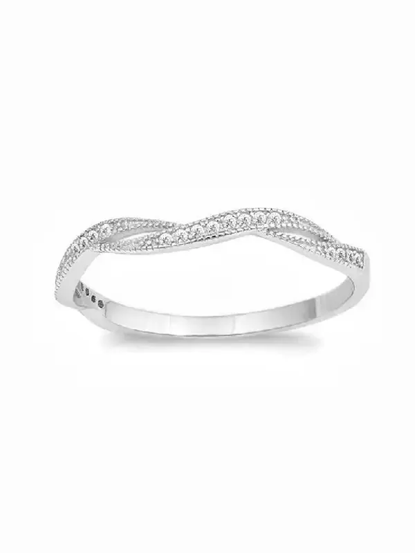 S925 Sterling Silver Fashion Simple Zircon Decorated Ring, Fashion Jewelry for Party, Daily Clothing Decor, Trendy All-match & Exquisite Jewelry for Birthday Gift 6