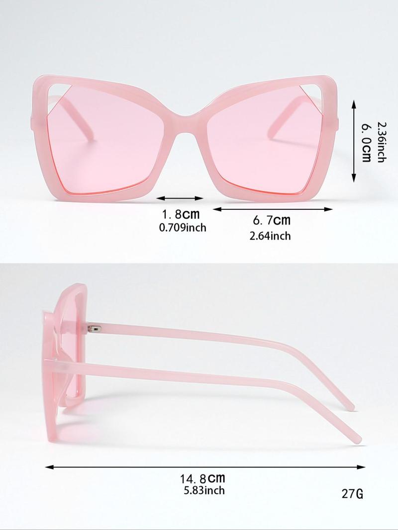 Product Introduction of Unisex Fashionable Cat Eye Frame Sunglasses, Trendy Casual Hollow Out Design Sunglasses for Everyday Use, Fashion Accessories for Outdoor Activities 6