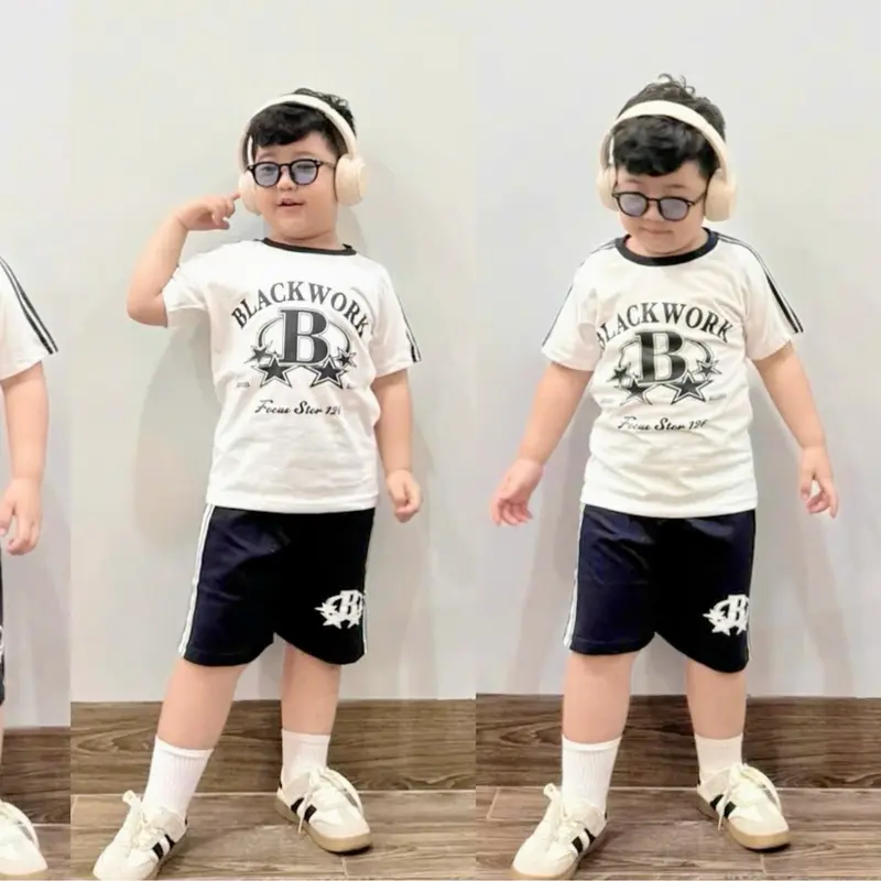 [11-42kg] Bộ cộc tay bé trai thun cotton mền mịn mát.Quần áo trẻ em,đồ bộ bé trai size đại in hình Siêu nhân,khủng long 7