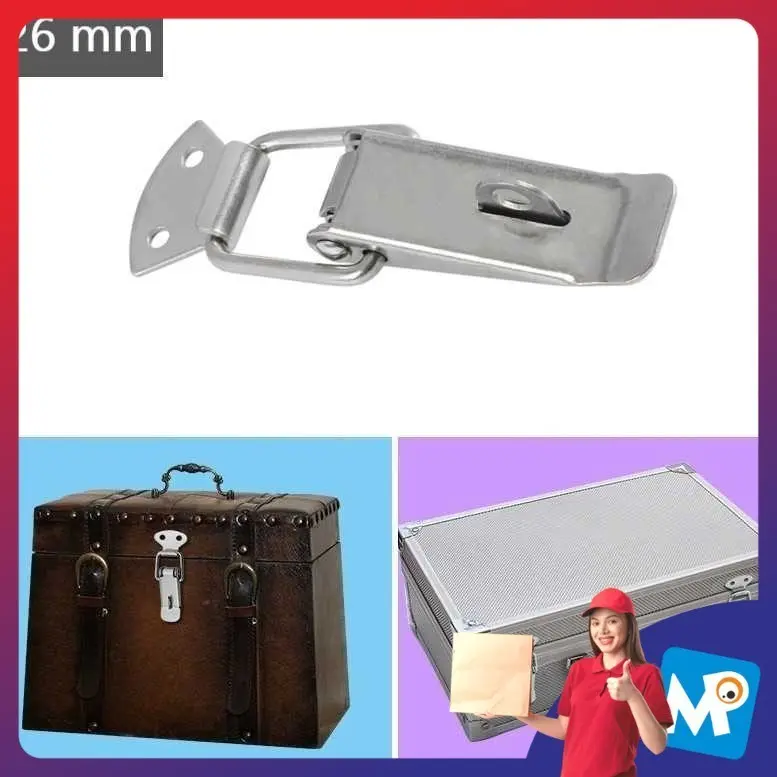 Uxcell Kaitan Peti Grendel Spring Loaded Buckle Lock Stainless Steel ...