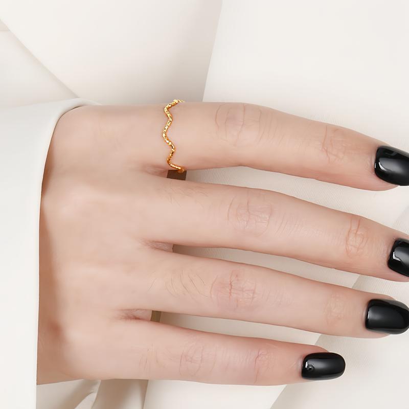 Nhẫn nữ SÓNG VÀNG ,trang sức nữ TITAN CAO CẤP không đen không gỉ