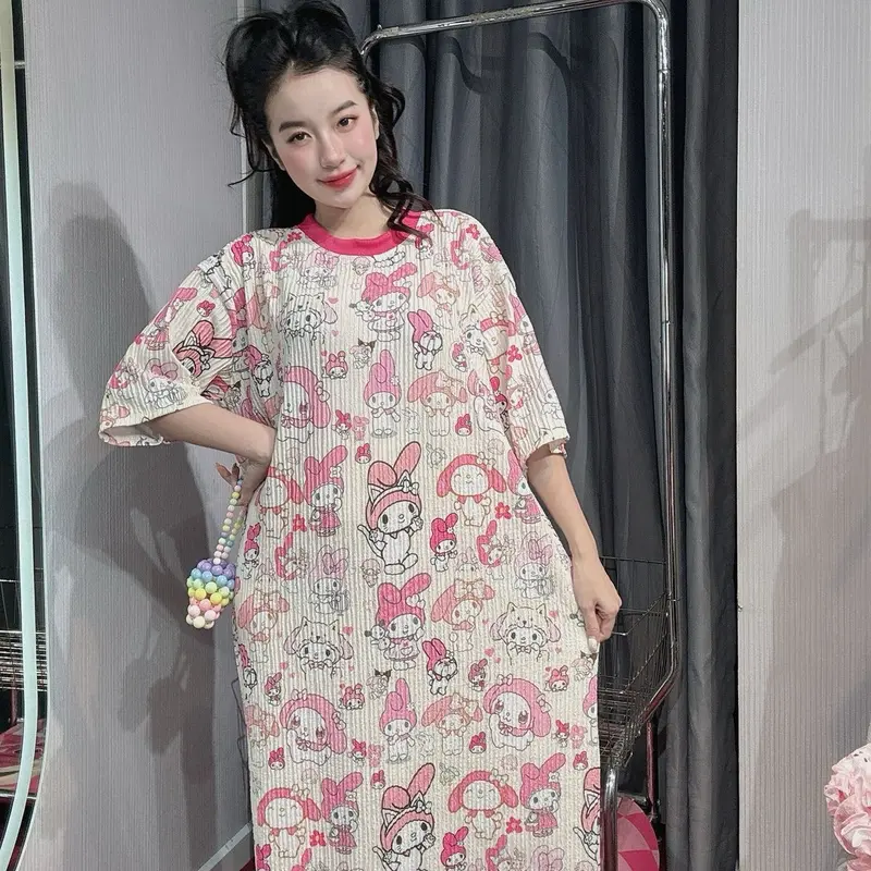 Đầm babydoll vải xốp hoạt hình cute A195 Nữ Dress Women Nhung Voi 4