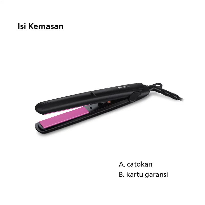 Philips | Straightener StraightCare Essential | Catokan Rambut | Rambut Lurus dengan Perlidungan Keratin Teknologi | HP8401/00 1