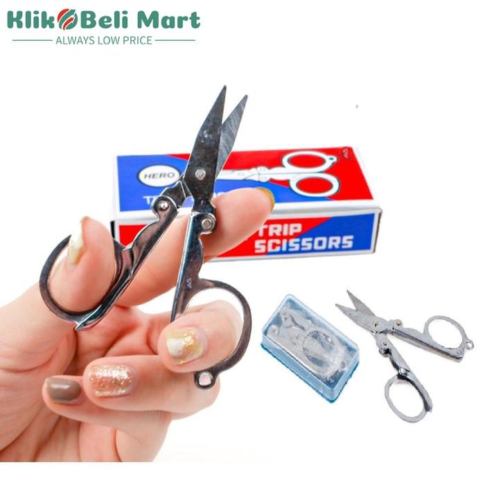 Gambar [KBM] Gunting Lipat Saku Mini Kecil Hero Trip Folding Scissors dari Klik Beli Mart Kota Tangerang Tokopedia