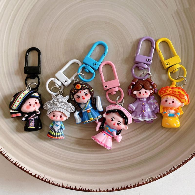 Product Introduction of Mặt Dây Chuyền Móc Chìa Khóa Cô Gái Phong Cách Dân Tộc Dễ Thương, Mới, Phụ Kiện Đồ Trang Trí Ba Lô Học Sinh Hoạt Hình, Quà Tặng Trang Sức Bạn Thân, Được Thu Thập Năm 2021 Với Số Lượng 3011 Người, Năm 2025 2