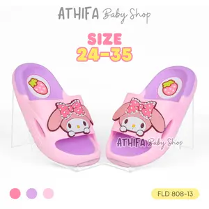 Sandal Selop Karet Anak Perempuan Karakter MLD Lucu Kekinian 3 4 5 6 7 8 9 10 11 Tahun FLD 808-13 Pink
