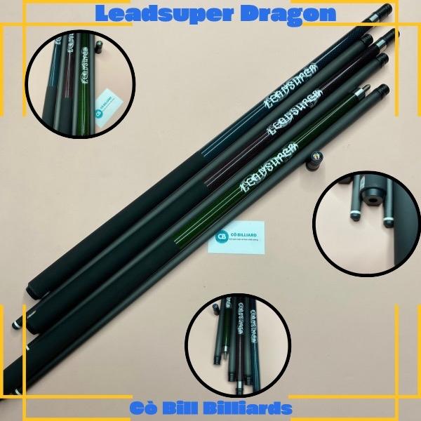 Cơ bida lỗ Leadsuper Dragon ngọn Full carbon ( tặng kèm 9 món pk và sách bida cơ bản