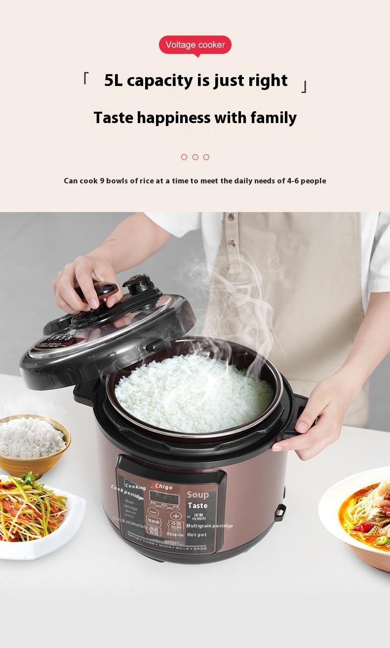 Product Introduction of Chigo Electric Pressure Cooker 5L Multi-Function Large Capacity Pressure Cooker Household Rice Cooker Non-Stick Inner Pot Electric Pressure Cooker 2