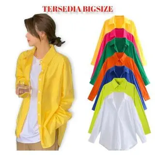 NANDO KEMEJA WANITA LENGAN PANJANG OVERSIZED CATTON POPLIN MIRACLE SHIRT BIGSIZE L XL XXL 129 3XL 4XL 055
