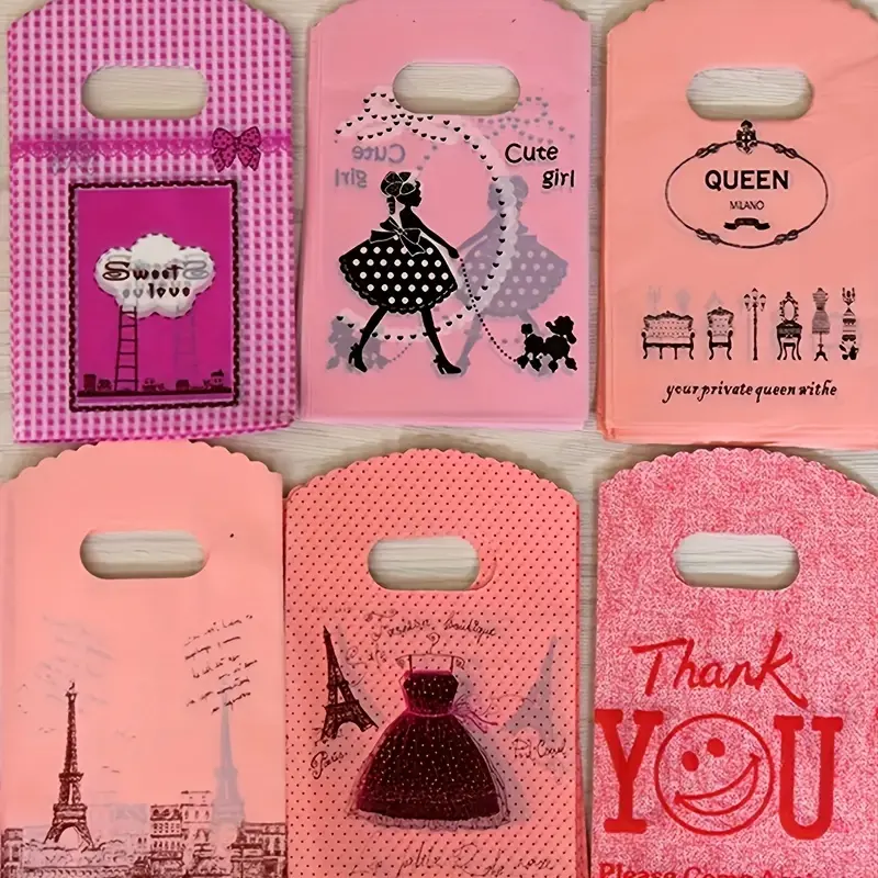 50Pcs/Pack Cute Cartoon Earrings Gift Bag Jewelry Bag (Color Random)