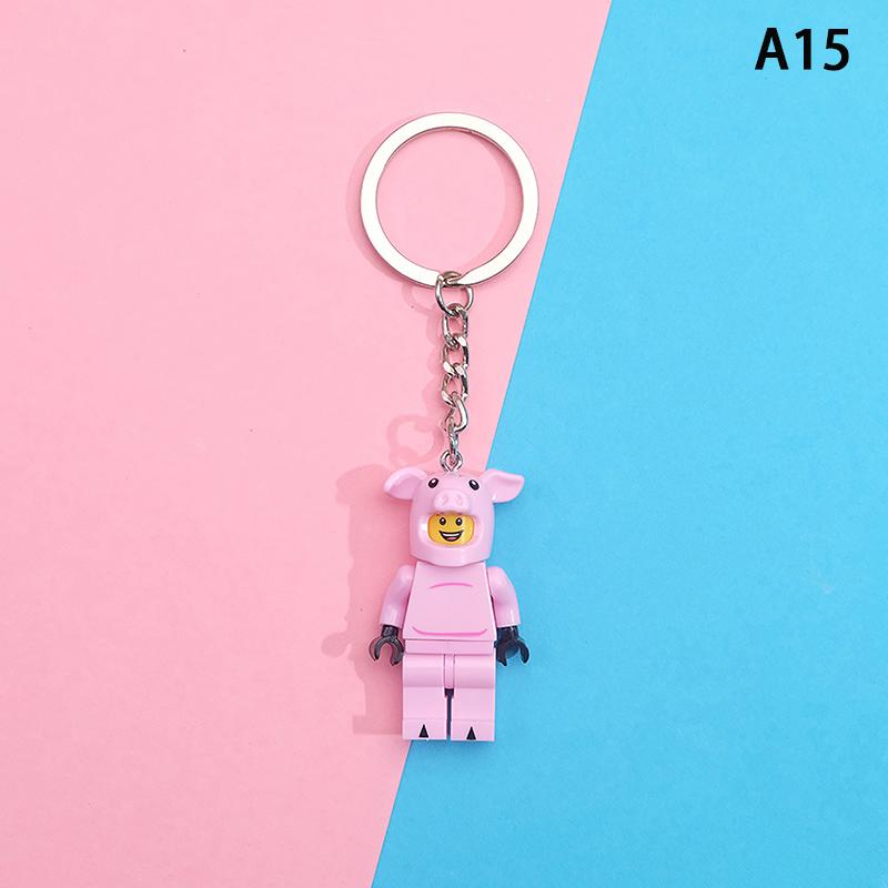 Product Introduction of Anime Building Blocks Model Keychain Little Doll Cartoon Cute Keyring Anime Peripherals Toys For Kids Boys Girls Gift 21