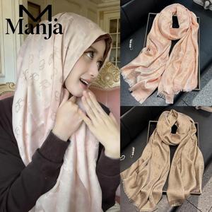 【Stock MY】Butterfly Printed Shawl For Women Muslim Tudung Elegant Long Silk Scarf Lunch Break Selendang