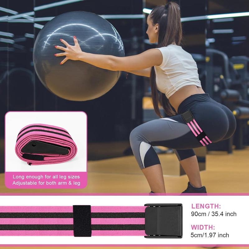 Product Introduction of 1 Pair of Adjustable BFR Training Belts Equipped with BFR Blood Flow Restriction Belts, Which are Used for Gluteal Muscle and Hip Joint Exercise, Gym Exercise and Weight Lifting, are Helpful to Increase the Muscle Mass of Women and Men 1