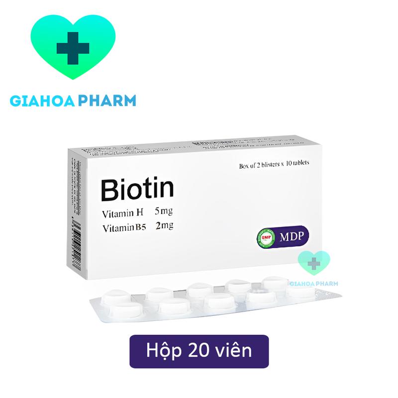 CHÍNH HÃNG Viên uống Biotin Vitamin H B5 MDP giúp da đẹp mịn màng bảo vệ tóc giảm rụng tóc móng chắc khoẻ