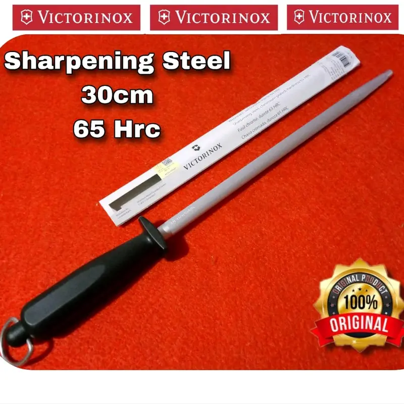 Stik Asahan Pisau Victorinox 30cm & 25cm Butcher Knife Sharpening Steel Original Made in Swiss Model Bulat 0