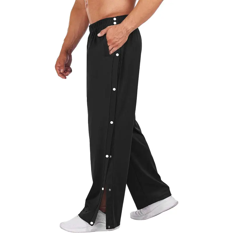 tear away snap button track pants mens