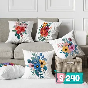 Sarung bantal sofa kursi S240 motif bunga asri lukisan bunga cantik aesthetic halus adem ukuran 40x40 30x30 best seller minimalis bermotif print set velvet premium lembut mewah Gratis Ongkir COD promo