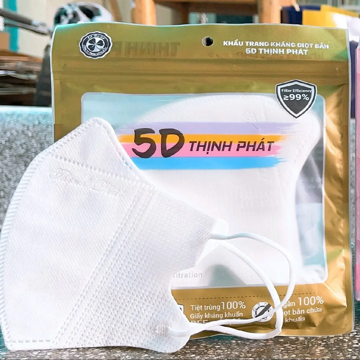 Khẩu Trang 5D Thịnh Phát - Thùng 100 cái - Giấy kiểm định sản phẩm