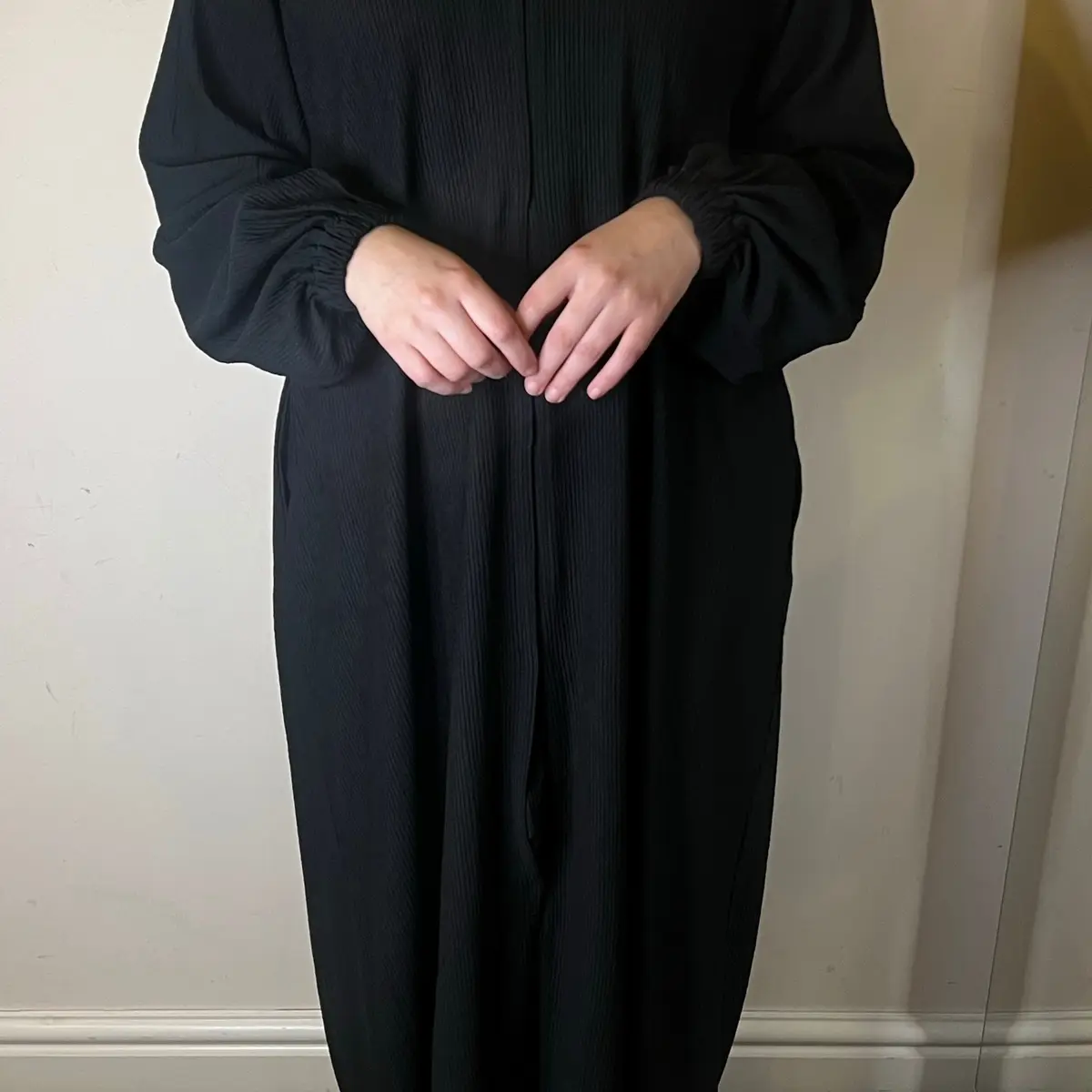 Warm abaya coat - Black