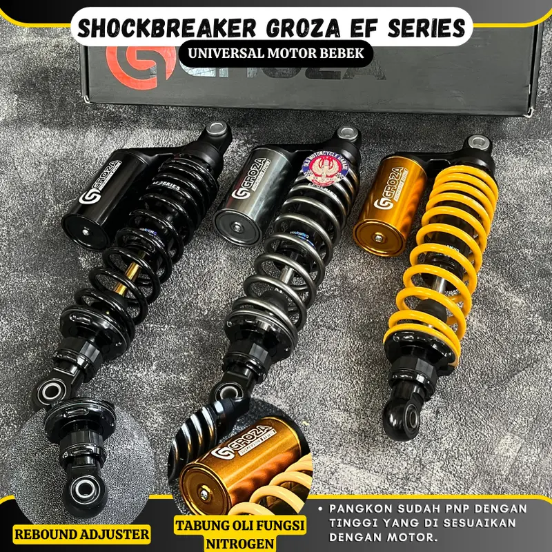 Shock Shockbreaker Belakang ORIGINAL GROZA EF SERIES Tabung Atas Ukuran 320 MM Motor Bebek RX KING RXS Supra Jupiter Vega Smash Shogun Kaze CB Thunder 0