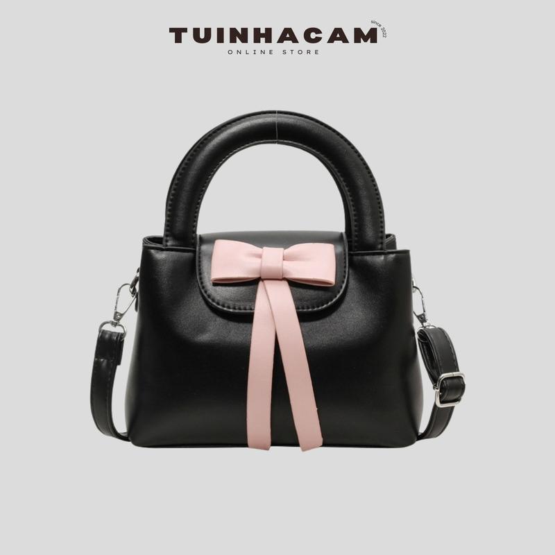 Túi xách nơ cầm tay nữ Tuinhacam túi đeo chéo nữ đa năng dáng vuông form da mềm thời trang nữ cao cấp - TNC092