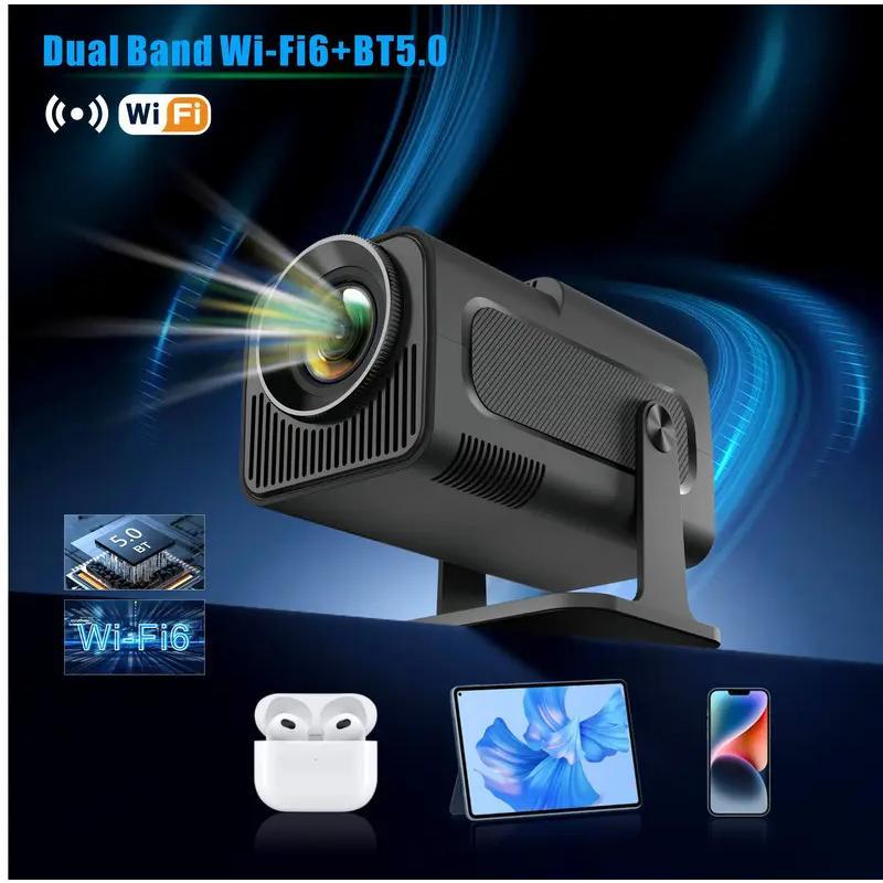 Máy Chiếu 4K Android 11, FGHGF, WiFi6 Kép, HY320, 300ANSI, BT5.0, 1920 * 1080P, Cải Tiến, Có Thể Xoay 180 °, Máy Chiếu Cầm Tay Ngoài Trời, Thích Hợp Cho Các Phòng chiếu phim 1