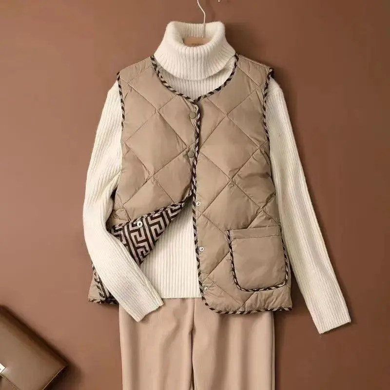 Áo Vest Nữ, Hàng Mới Về Cho Mùa Thu Và Mùa Đông, Phong Cách Hàn Quốc, Dáng Ôm, Làm Bằng Bông, Có Thể Mặc Ngoài Trời, Áo Khoác Độn Bông, Bán Chạy Trên Internet, 2023 Women Top Khuy